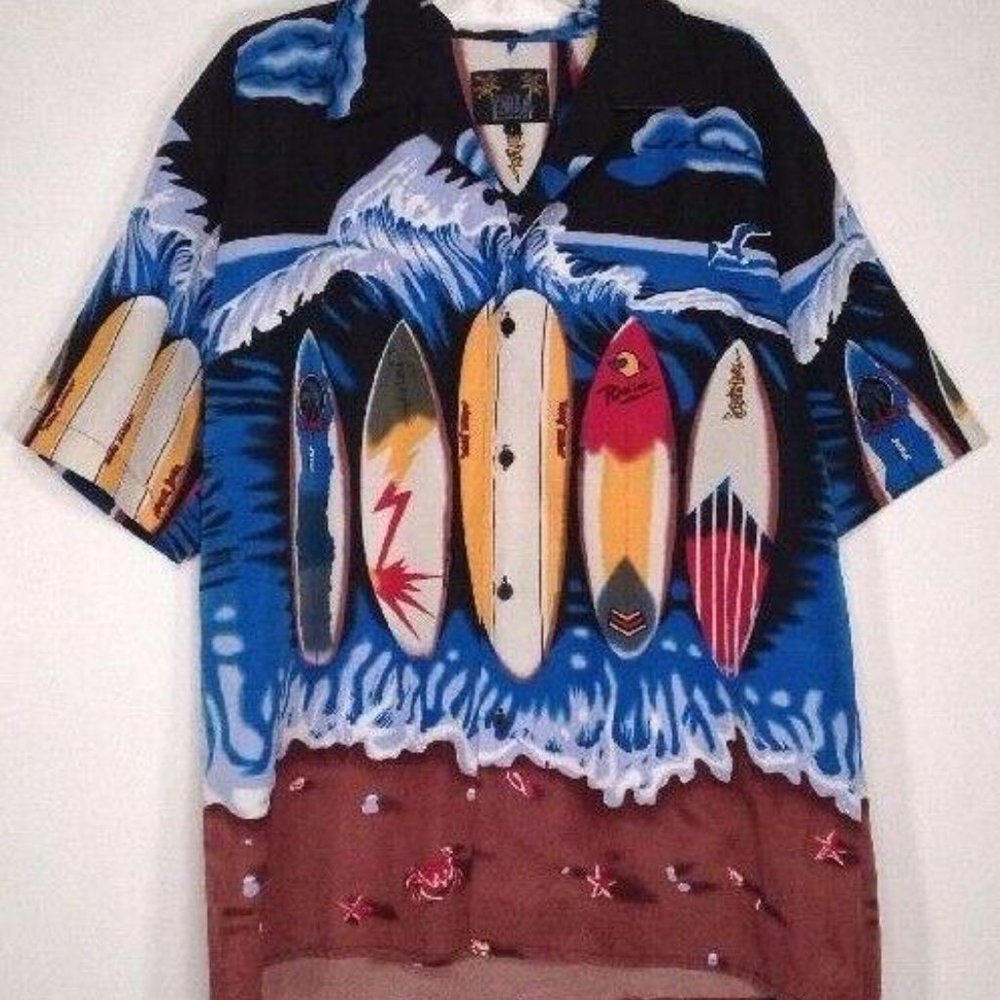 Hawaiian Shirt Large Surfboard Surfboards Beach Su